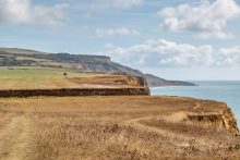 Looking along the Isle of Wight coastline at Whale Chine