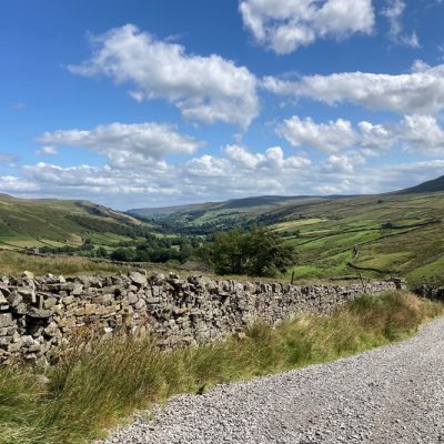 A gravel track on the Herriot Way walking route