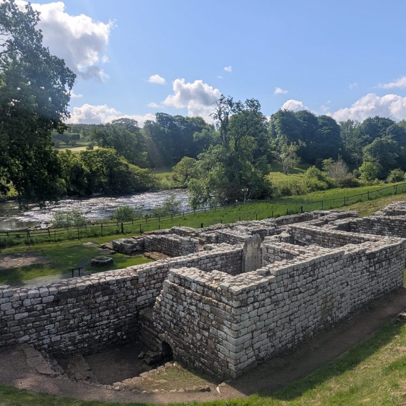 Impressive ruined roman building on the hiking route