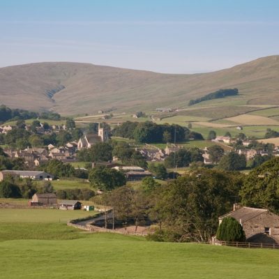Overlooking the town of Hawes on Lady Annes hiking trail