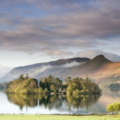 Lake Derwentwater at Keswick Lake District England