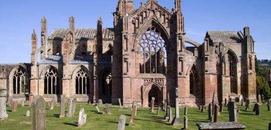 Melrose Abbey on the Borders Abbey Way