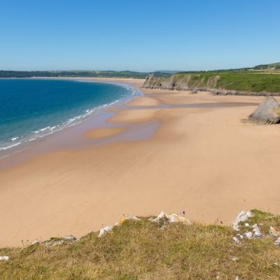 Sandy Pobbles beach in the Gower Peninsula