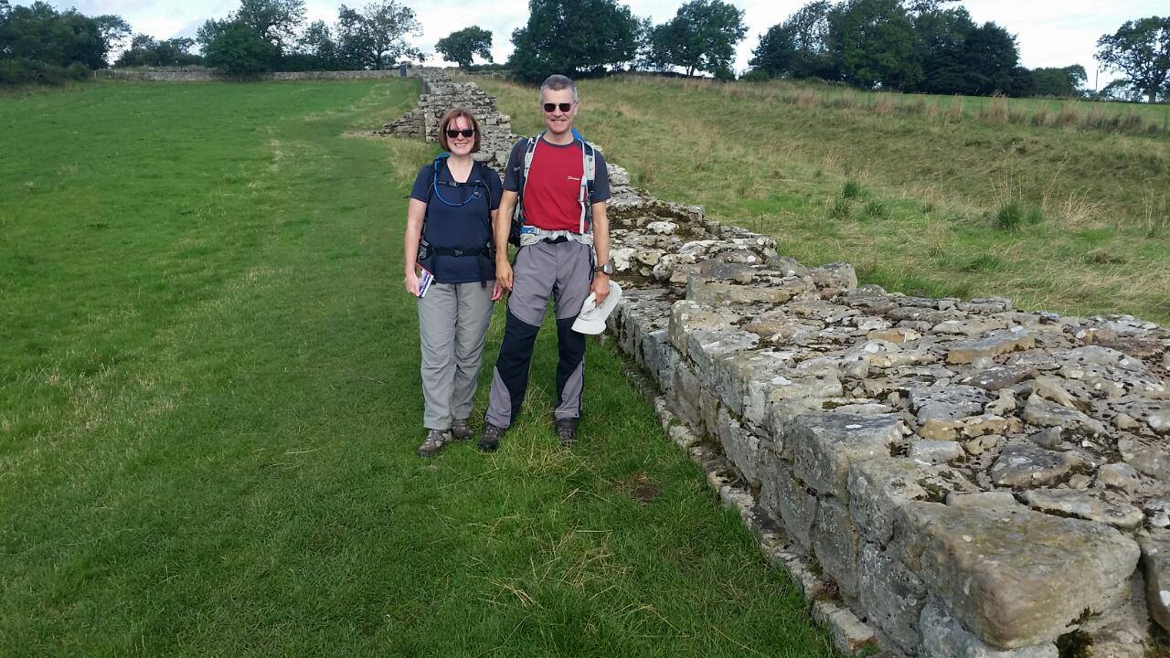 Sue and Mike on Hadrian's Wall