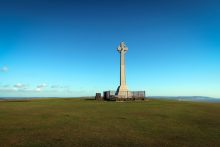 Monument to Tennyson at top of Tennyson Down, Isle of Wight