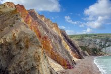 The multi-coloured cliffs at Alum Bay