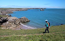 Walking the Pembrokeshire Coast Path near Broad Haven South