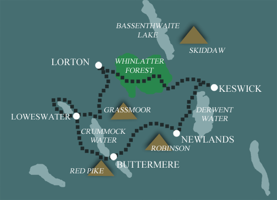 lake distirct walking holidays map