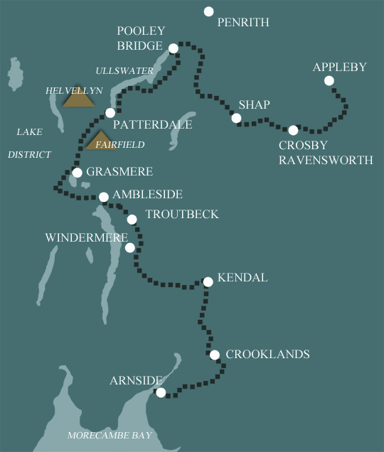 Westmorland Way Wanderkarte